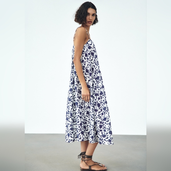 NWT Zara Floral Printed Cotton Dress - 2183/072 - Picture 4 of 11
